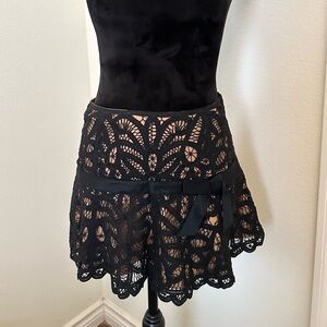 VINTAGE BETSEY JOHNSON BLACK LACE LOW RISE SKIRT